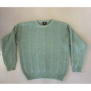 High Sierra Men's Knit Sweater Textured Sage Green‎ Crew Neck Pullover XL